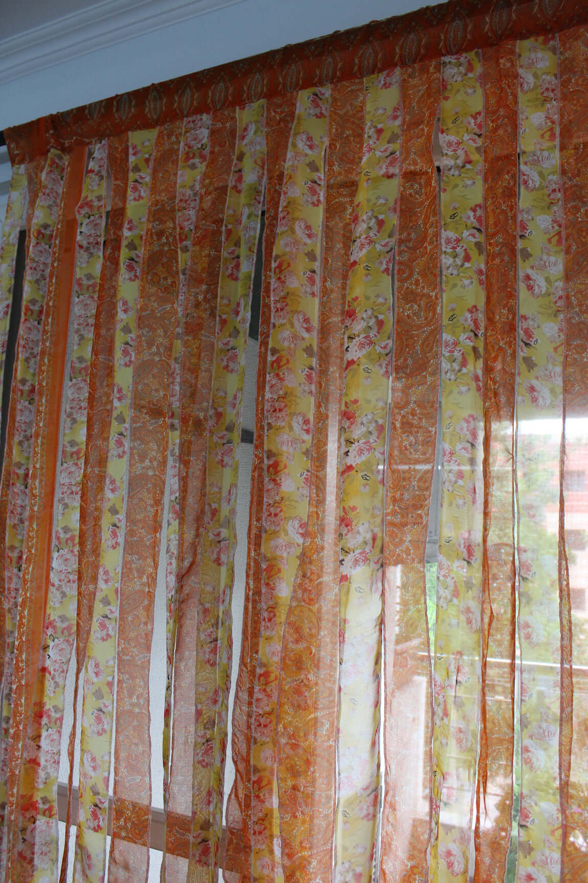 Bohemian Silk Sari Doorway Curtain - Hippy Decor